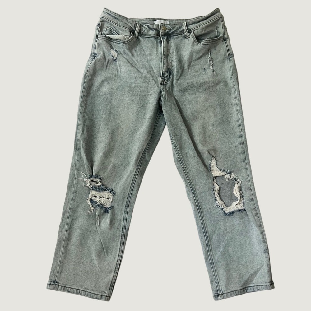 Vervet Jeans Light Acid Wash Distressed Straight Leg Size 32